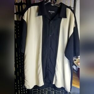Bellisimo black and ivory button down shirt